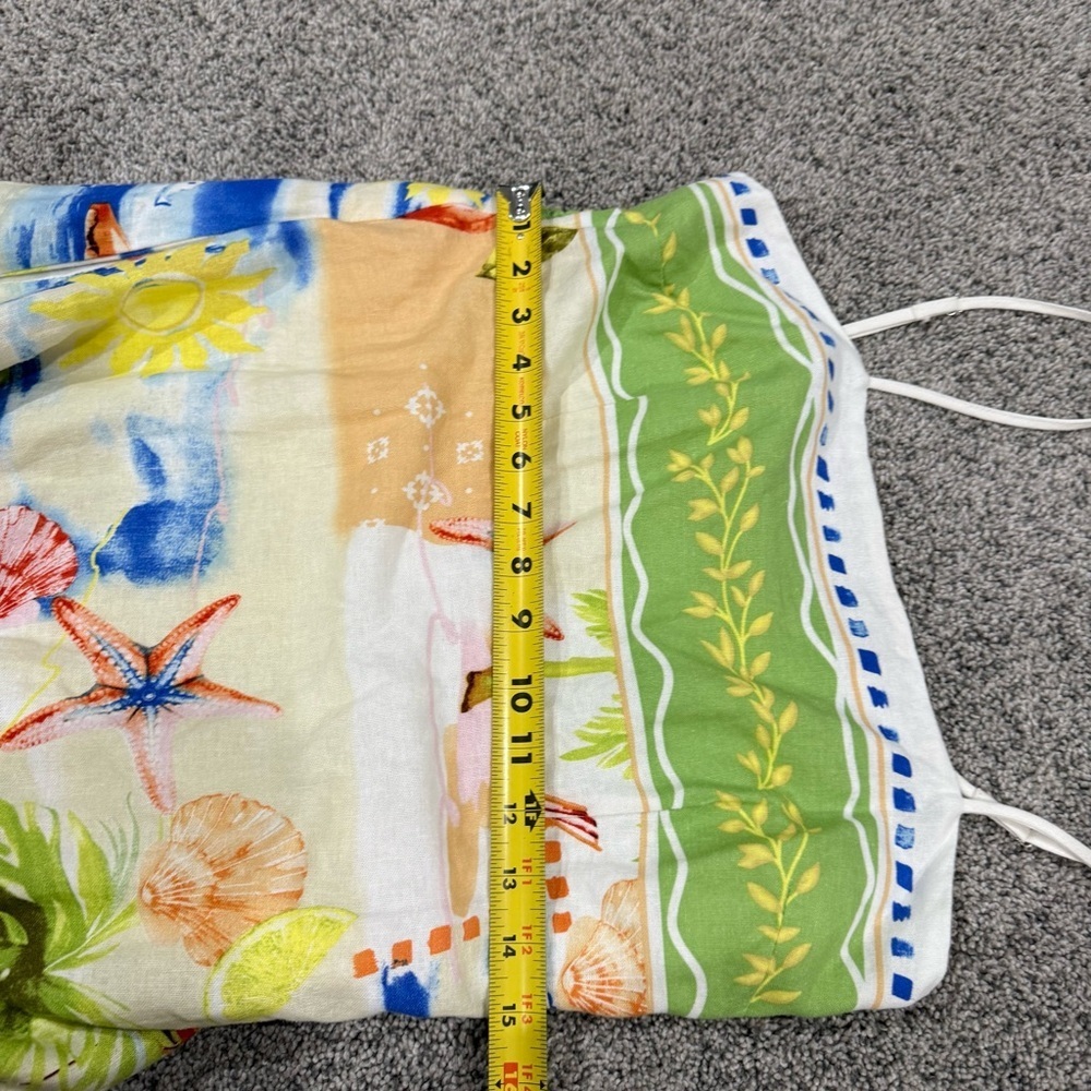 C&C California Linen Coast Print Smocked Back Pockets Maxi Dress Women’s Medium - Picture 7 of 12